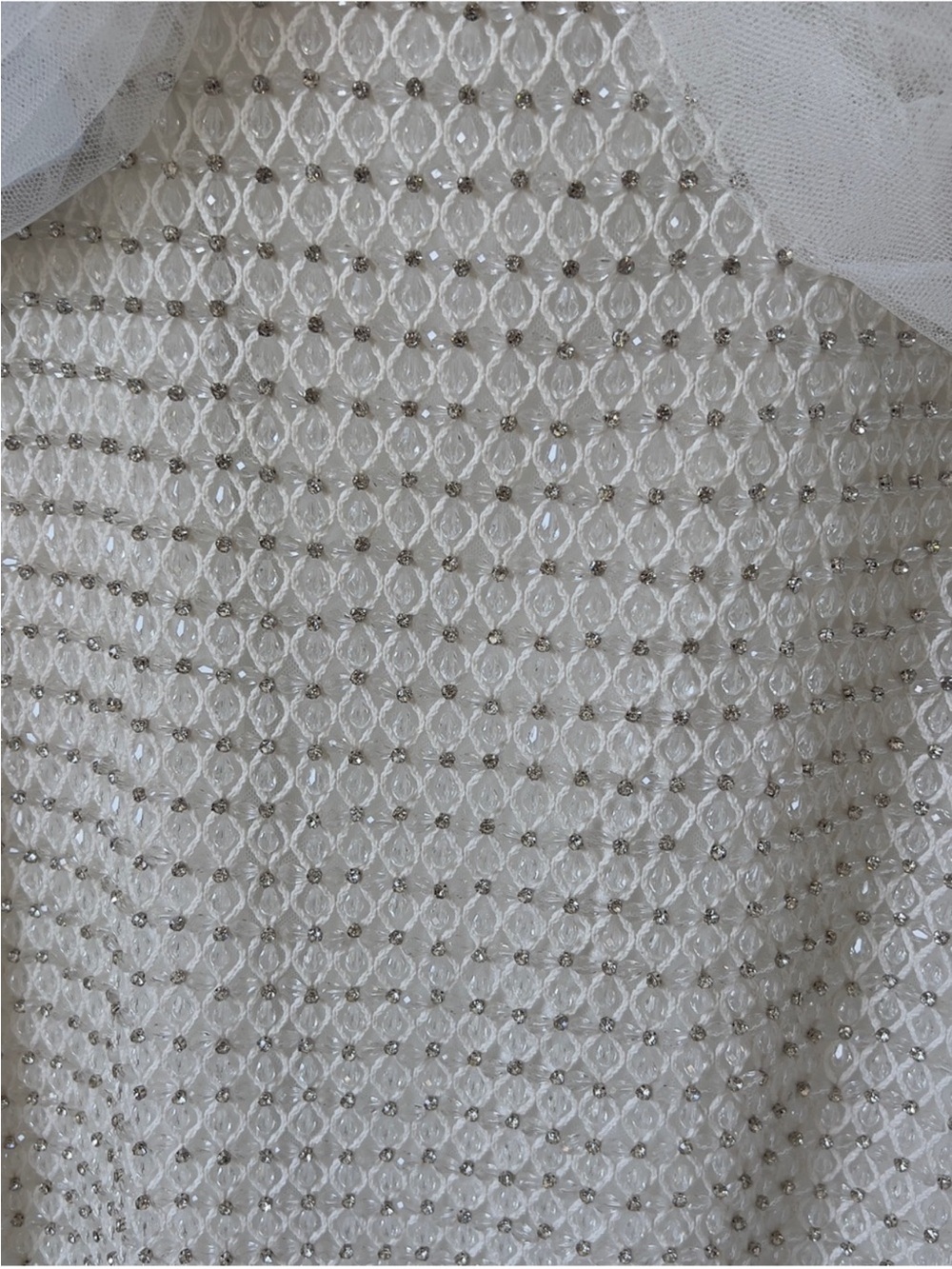 Anthropologie Costarellos Hemera Crystal-Beaded Sheath Wedding Gown Beaded Tulle - Picture 8 of 15
